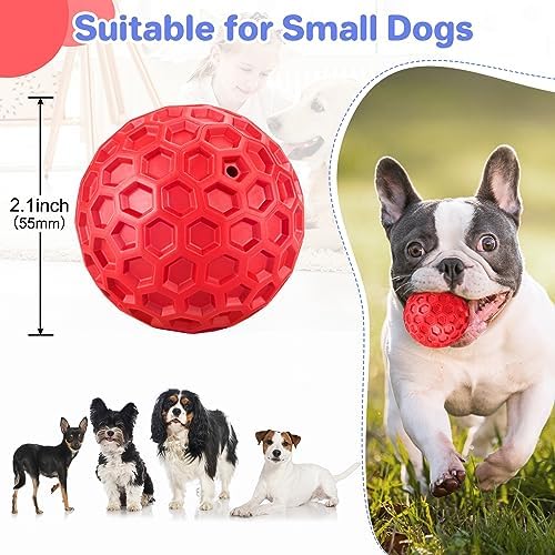 DISSKNIC Indestructible Squeaky Dog Balls Puppy Toys, Interactive Dog Toys for Small Dogs, Puppy Chew Toys for Teething and Relax, Dog Chew Toy Balls Small Dog Toys for Small Breed, Outdoor Dog Toys