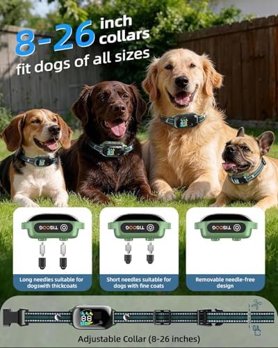 3300ft Dog Shock Collar with Remote Control, IPX7 - Green