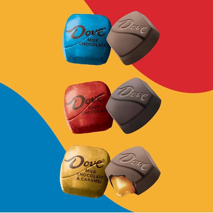 DOVE PROMISES Easter Milk Chocolate, Dark Chocolate, and Milk Chocolate & Caramel Variety Assortment, 14.08 Oz Large Bag