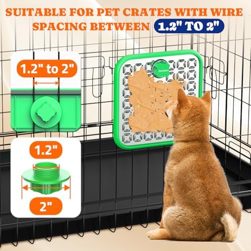 Pawtners Stainless Steel Large Lick Mat for Dogs, 2 Pack, Green