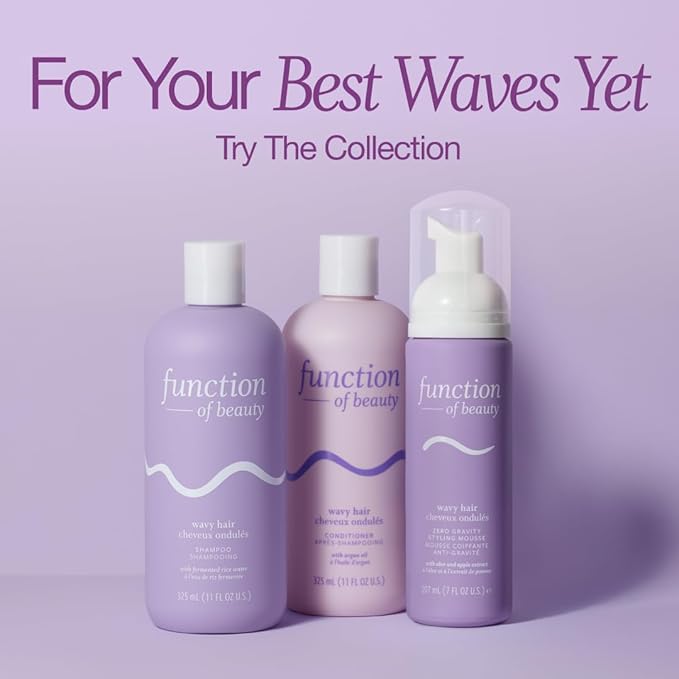 Function of Beauty Wavy Hair Conditioner, XL - Sulfate-Free Conditioner for Natural Wavy Texture - Lightweight, Anti-Frizz, Strengthening & Hydrating with Argan Oil - Hair Care Products