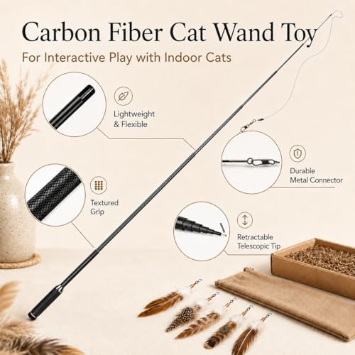 Cat Wand Toys, Cat Fishing Pole Toy, Super Feather Kitty Toys