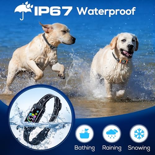 Bark Collar, 2 Pack Smart Dog Bark Collar for Large Medium Small Dogs, Training Collar with Beep Vibration Harmless Shock (Orange)
