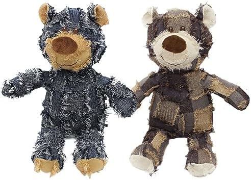 MAXBECK Dog Companion for Heavy Chewers- Indestructible Robust Bear Dog Toy, Resistant Squeaky Dog Toys for Heavy Chewers, Unbreakable Stuffed Plush Dog Toys for Aggressive Chewers (E-Navy+Purple)