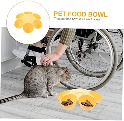 Multiple Cat Feeder Pet Feeding Bowl 14.17In Durable Plastic Dog Treats Dispenser for Indoor Use Easy Wash Smooth Surface