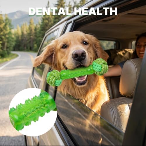 Dog Toys with Rope Ball, Dog Bone Toys with Teeth Cleaning, Dog Chew Toys