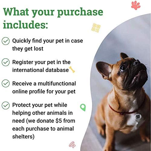Pet ID Tag for Dog Cat with QR Passport Global Search System of Lost Pets - Digital ID Dog Tag - Donuts