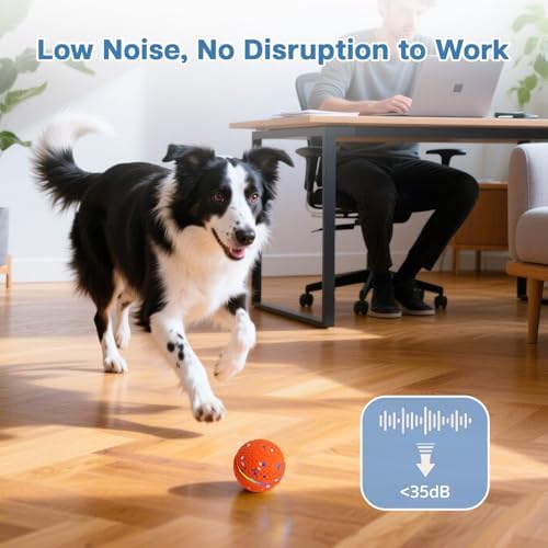 Interactive Dog Ball, Remote-Controlled Moving Dog Toy with Colorful Lights, 3 Interactive Modes and TPU Material, Bouncing Ball for Dogs to Keep Them Entertained