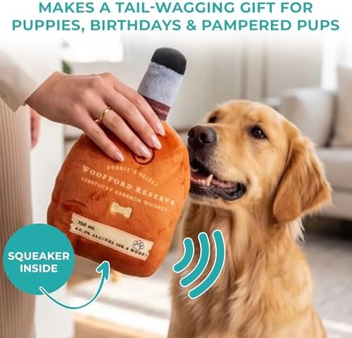 Haute Diggity Dog Woofford Reserve Bottle Plush Dog Toy, Drink Parody Toy