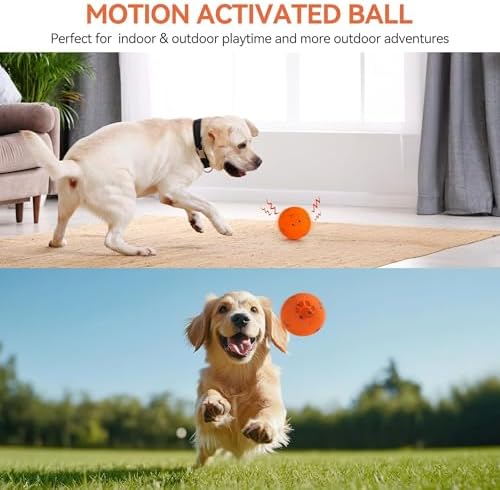 ALL FOR PAWS Interactive Dog Toy, Smart Dog Ball for Medium and Large Dogs, Automatic Moving, Bouncing and Rotating Ball Toy, ETPU Material, Motion-Activated and USB Rechargeable