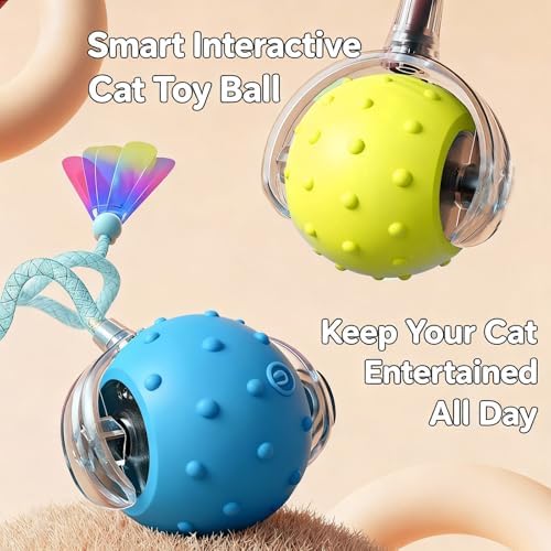 Interactive Cat Toys for Indoor Cats,3-Tails,Automatic Moving Kitten Toys