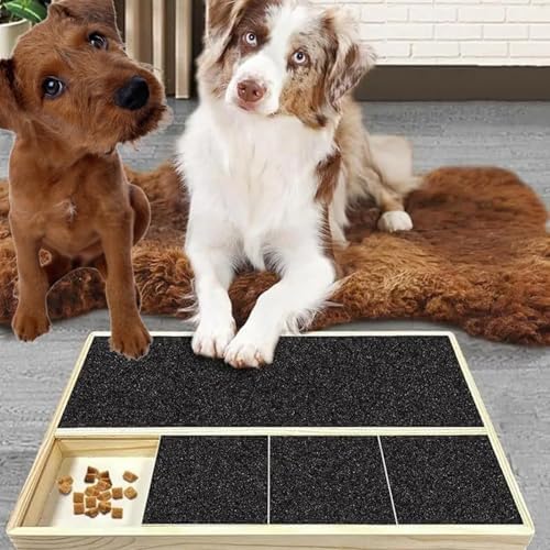 Natural Wood Dog Scratch Board with Built-in Treat Dispenser for Gentle Nails Care Interactive Dog Nails Grooming Tool with Treat Storage Compartment for Positive Behavior