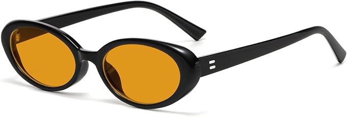 Breaksun Retro Oval Sunglasses for Women Men Fashion Small Oval Sunglasses 90s Vintage Shades