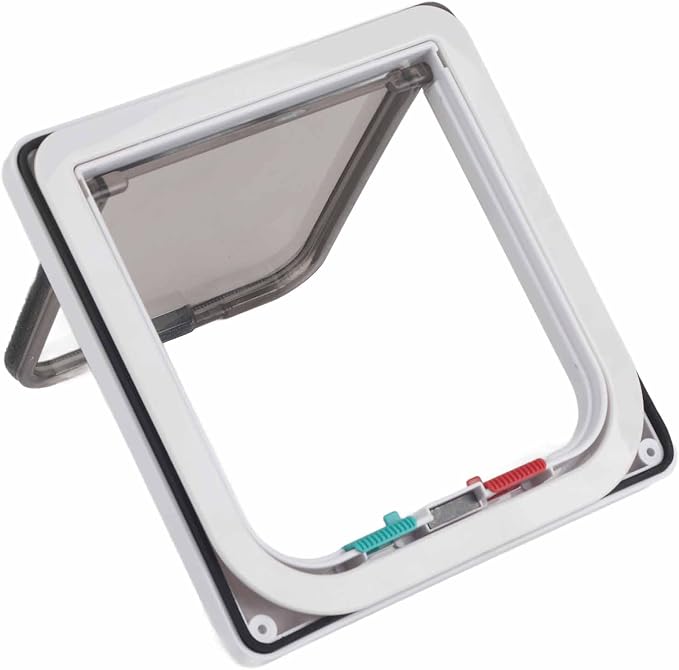 Generic Smart Cat Door 4 Way Lockable Pet Cat Small Dog Flap Door for Pet Care White Small Size S