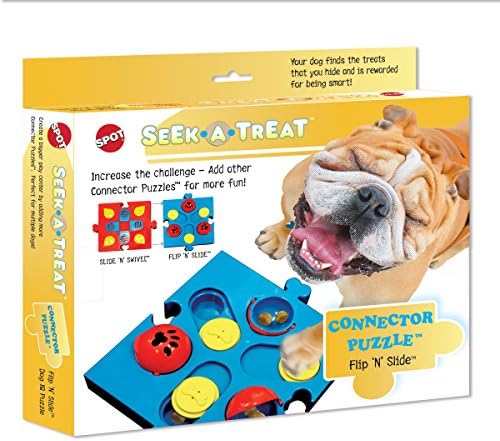 SPOT by Ethical Products Interactive Seek-A-Treat Flip 'N' Slide Dog Toy Puzzle | Dog Treat Reward Toy Connector Puzzle Improves Your Dog's IQ | Specially Designed for Training Treats