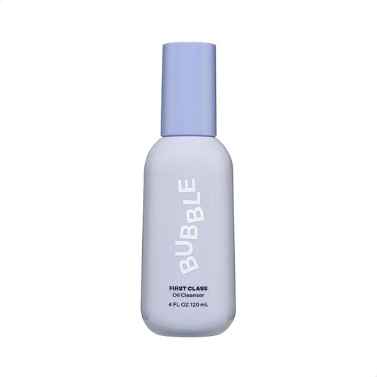 Bubble Skincare First Class Face Oil Cleanser - Facial Cleansing Oil + Makeup Remover Enriched with Rosehip Seed Oil + Sunflower Seed Oil to Nourish + Soothe Skin (4 fl oz)