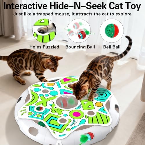 Sofolor Interactive Cat Toy, Exercise Cat Toys for Indoor Bored Adult Cats