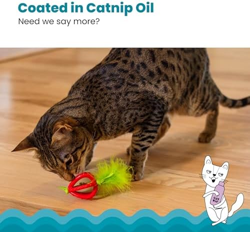 Catstages Dental Strawberry Teether Cat Chew Toy with Catnip, 4"