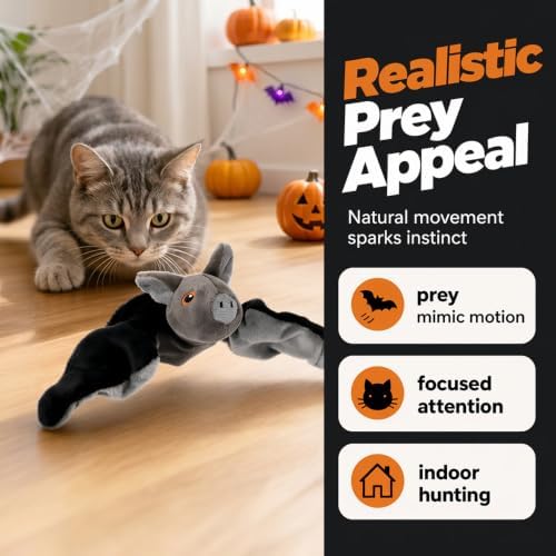 Lagwry Flying Bat Toy, Interactive Flapping Bat Toy for Cats & Dogs