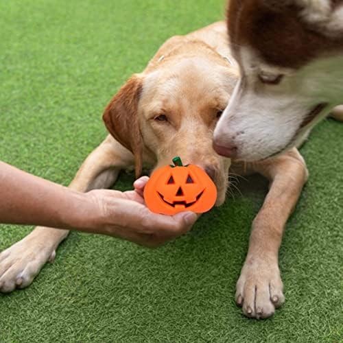 Homoyoyo 3Pcs Pumpkin Shaped Dog Sound Toy, Squeaky Pet Ball Toy for Training and Interactive Play, Assorted Colors, 3.14 x 3.14 x 2.36 Inches