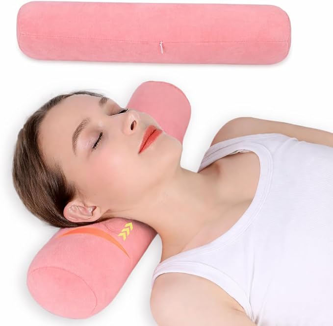 Health Cervical Neck Roll, Resilient Bolster Pillows, Round Neck Pillows Support for Sleeping, Large Size Bolster Pillow for Bed, Legs, Back and Yoga