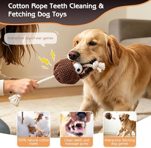 Yipetor Mosquito Squeaky Dog Toy, Cotton Rope Chew Toy for Small Medium Dog