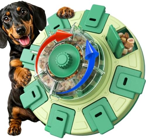 KADTC 2-Level Dog Puzzle Toys, Treat Dispenser & Slow Feeder for Small Dogs