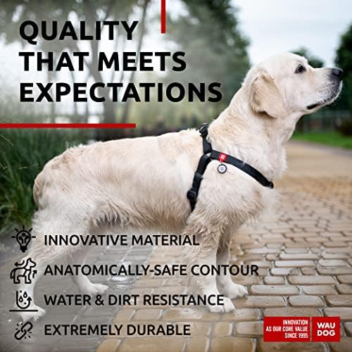 WAUDOG Waterproof Dog Harness with QR Code Tag & Metal Clasp