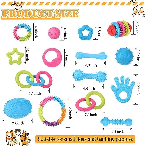 Jenaai 50 Pack Teething Toys for Puppies, Soft Chew Dog Set Small Dogs