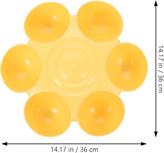 Hemobllo Flower Shape Pet Feeding Bowl 14.17 X 14.17 X 3.54 in Plastic Cat Feeder Multiple Cat Food Bowl Dog Treats Dispenser Food and Water Dish for Easy Feeding and Cleaning
