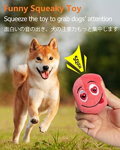 SCHITEC Squeaky Dog Toys, [6 Pack] Soft Stuffed Plush Balls with Squeakers, Interactive Fetch Play for Puppy Small Pets