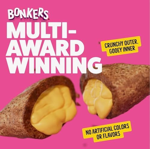 Bonkers Bites Dog Treats, Crunchy Outer, Gooey Inner 5.3 oz Resealable Bag, 2 Pack - 1 Chicken Chomps, 1 Beef Lovers Flavor Plus Bone Shaped Waste Bag Dispenser & Free Roll