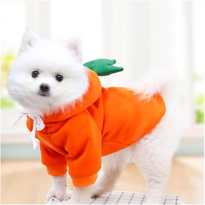 Dog Hoodie Warm Autumn Winter Pet Sweatshirt (Orange Carrot Hoodie,XXL) | Cute styling Pet Clothing Coat For 2-25 Lbs Small Medium Dog Cat French Bulldog Chihuahua Pug Boston Terrier Poodle Dachshund