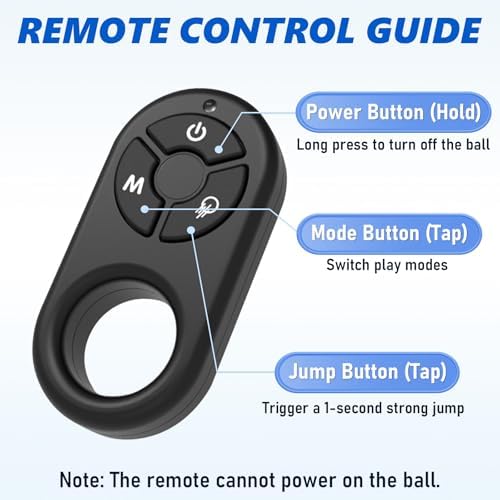 Remote Control Dog Toy Ball, Interactive Self Bouncing E-TPU Ball with 3 Modes (Bounce/Roll), Rechargeable Auto Moving Toy for Small Medium Large Dogs, Keeps Them Busy, BLU&YLW