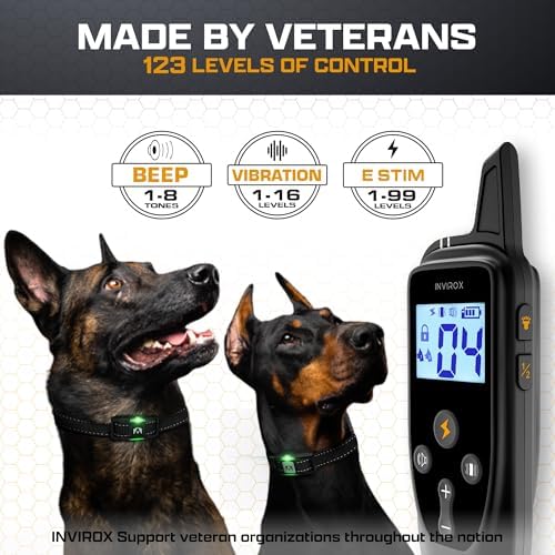 INVIROX Dog Training Collar with Remote, Shock Collar for Dogs 3300ft Range