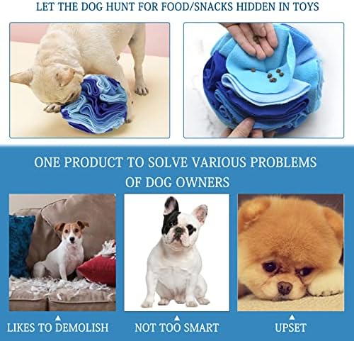 WishLotus Dog Snuffle Ball, Interactive Dogs Toys Ball, Dog Brain Stimulating Puzzle Toys for Dogs, Enrichment Game Feeding Mat Slow Feeder Stress Relief(Blue)