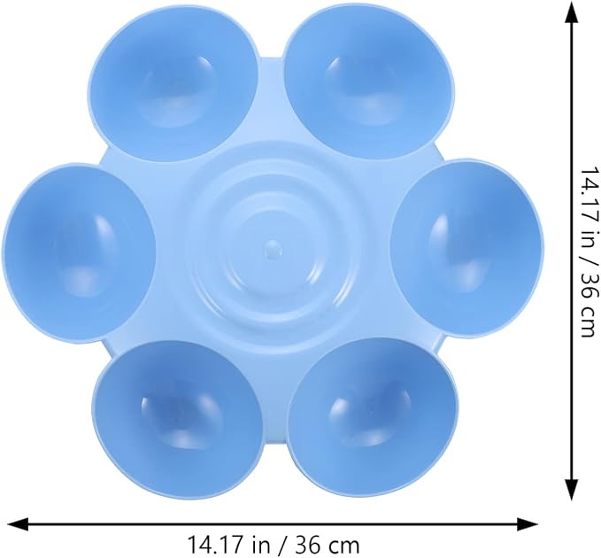 Ipetboom Puppy Litter Bowl Cat Bowls Dog Food Water Bowls Flower Shaped 6 Bowls Pet Feeding Dish Multiple Cat Feeder Dog Treats Dispenser for Puppy Kitten Blue Feeding Station