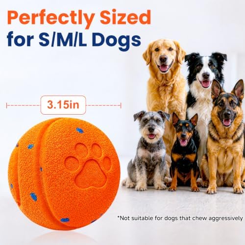 Smart Interactive Dog Toy to Keep Them Busy, Automatic Moving, E-TPU Material, 3 Interactive Modes, IPX7 Waterproof, USB Rechargeable, Active Rolling Ball for Puppy, Medium and Large Dogs