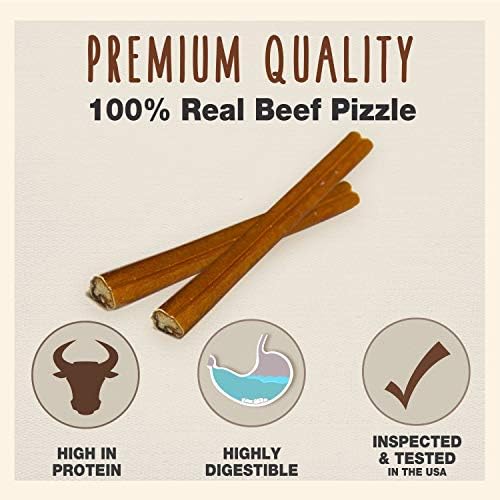 Cadet Bully Sticks for Small Dogs, All-Natural Beef Pizzle, Rawhide-Free Long-Lasting Dog Chews for Aggressive Chewers, 1 Pound