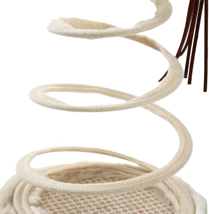 Andiker Interactive Cat Toy, Cat Plush Toy with Spiral Spring Plate and Funny Ball or Mouse Interactive Stainless Steel Spring Rotating Cat Creative Toy to Kill time and Keep Fit (Ball)