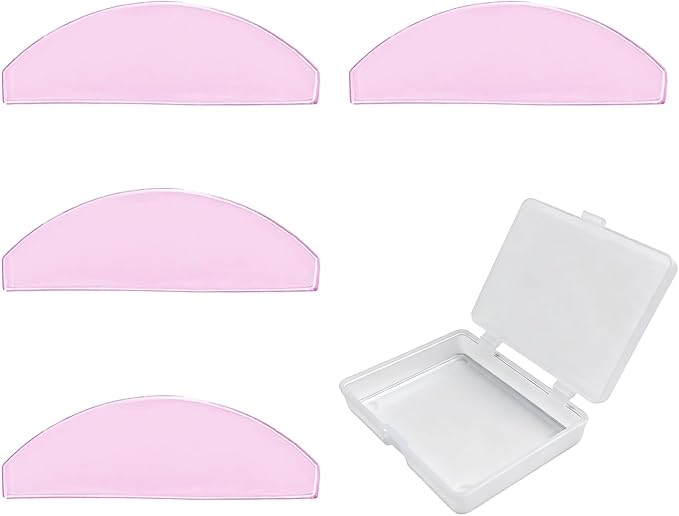 2 Pairs Lash Lift Shields – Washable and Reusable Korean Super Sticky Flat Pads for Eyelash Perm, No.1 Lash Lift Softening Shields for Women Beauty, Pink