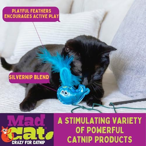 Mad Cat SAS-Sea Wand Catnip and Silvervine Teaser Cat Toy for Hunting Play