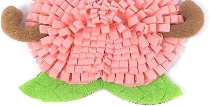 Ferret Cats Snuffle Mat Fleece Foraging Mats Interactive Feeding Toy Small Animal Rabbit Guinea Pig Rat Hamster Anti Slip Treat Dispenser Slow Feeder (Peach)