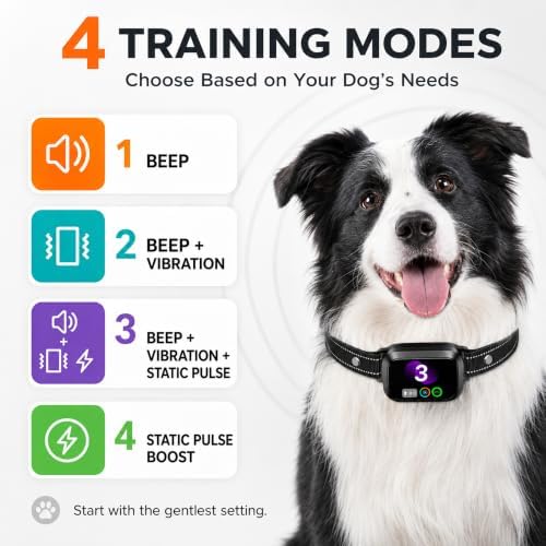 RPZ Bark Collar for Small Medium Large Dogs 8-150 Lbs, Black