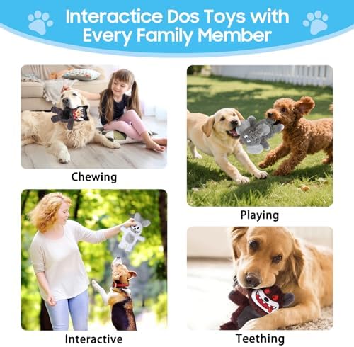 Bzonsmart Dog Squeaky Toys Plush Chew Toys for Small Medium Large Dogs