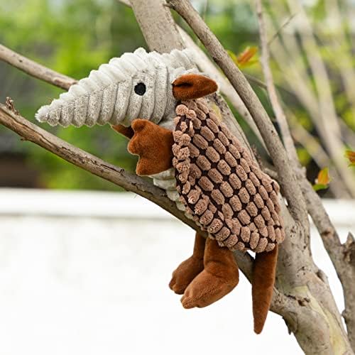 Hollypet Armadillo Squeaky Puppy Dog Toys for Small Medium Dogs, 8"