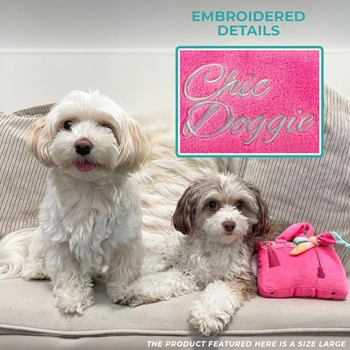 Haute Diggity Dog Barkin Bag with Scarf Plush Dog Toy, Designer Parody Toy