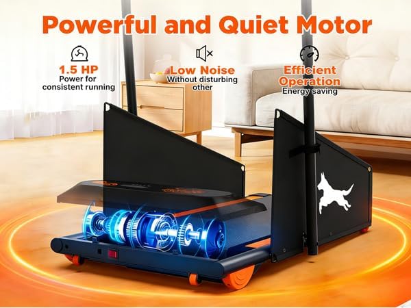 Dog Treadmill for Small/Medium Pets - Quiet Smart Pacer Treadmill, Indoor Fitness Machine with LED Display, 220LBS Capacity, Foldable Design & 0.5-6.5mph Speed
