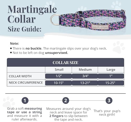 Lucky Love Dog Martingale Collar for Small Dogs No Slip – Primrose, Small