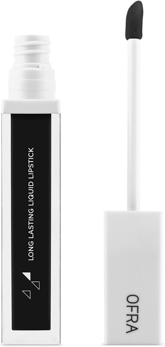 Ofra Long Lasting Liquid Lipstick - Bronx | Black Matte Lipstick for a True Black Color | 8g